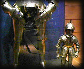 Armour for a giant and the other is said to be a model - Tower of London
